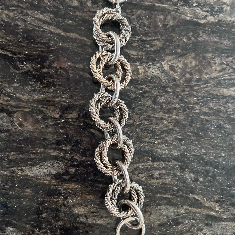 Silver Rope Link Bracelet - Chunky Chain
